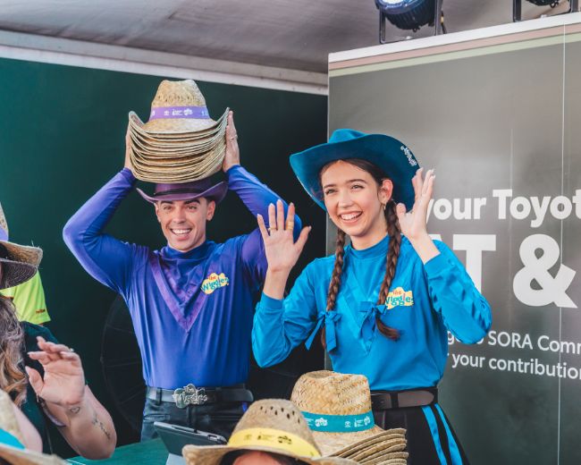 The Wiggles helping sell Toyota Hats 